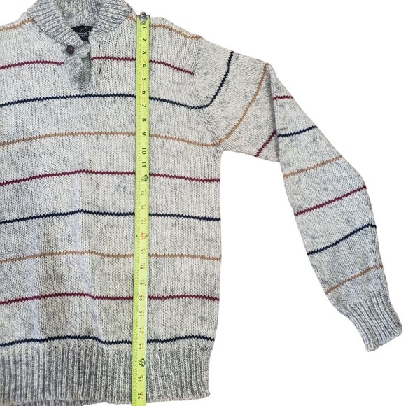 Vintage 90s Northwest Territory Mens Striped Knit Sweater Size M Preppy Nautical - Picture 6 of 7